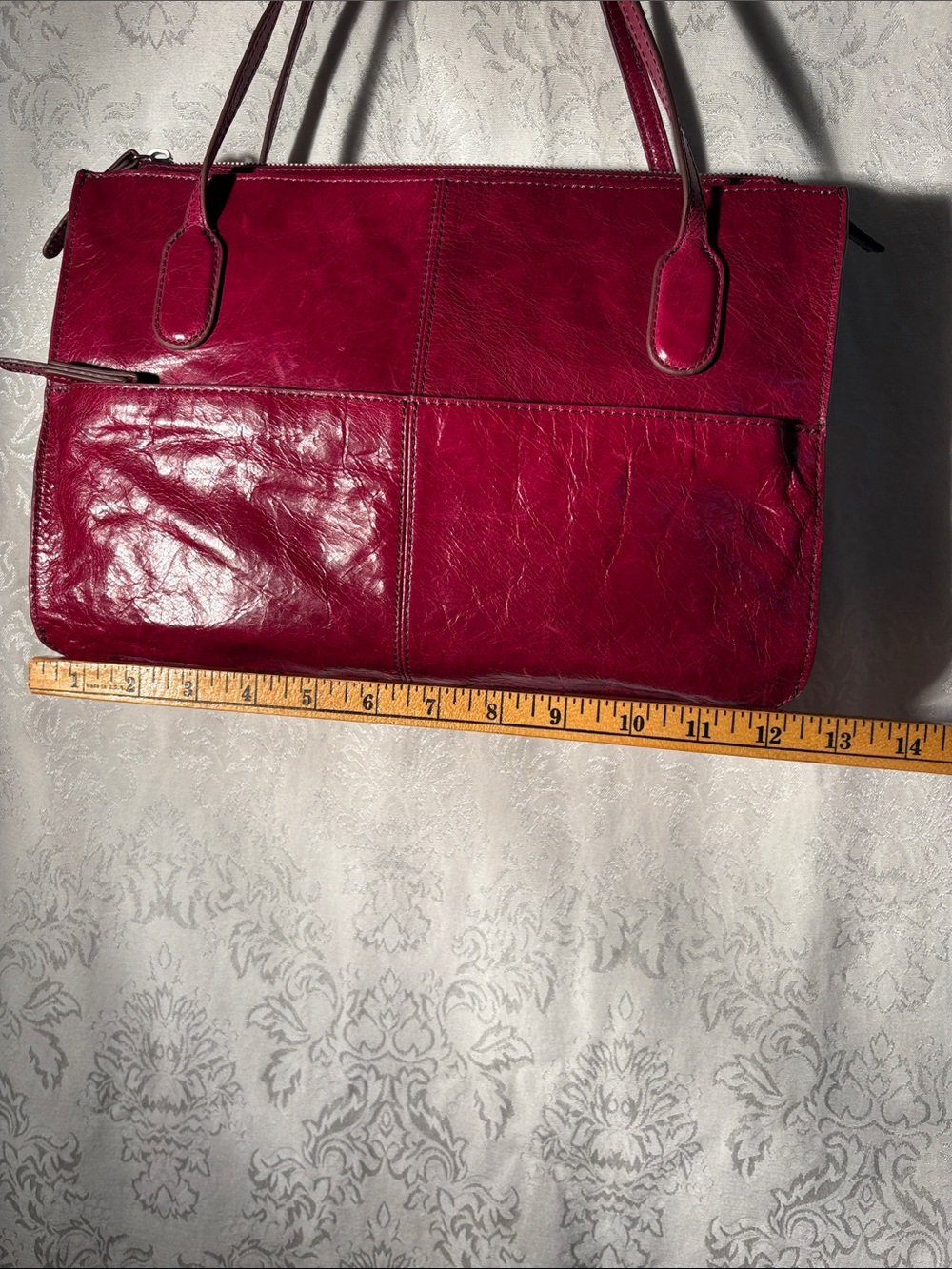 HOBO Leather Tote in Deep Raspberry - Picture 5 of 15